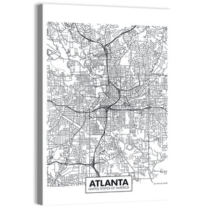 Atlanta City Map Wall Art