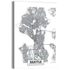 Seattle City Map Wall Art