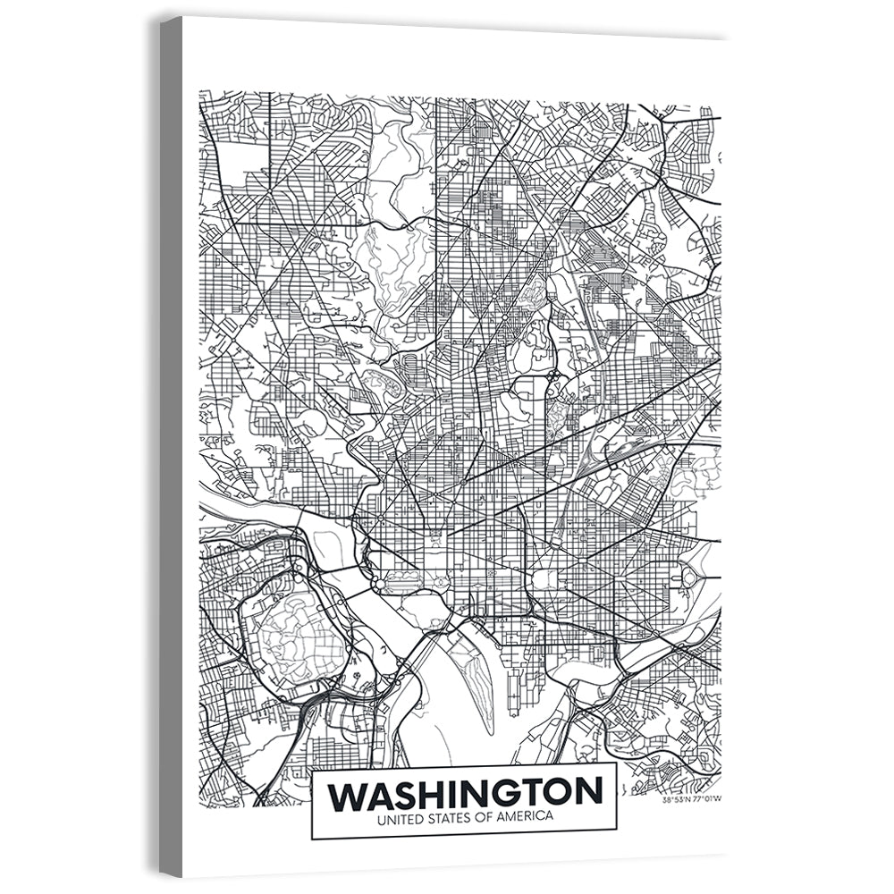 Washington D.c. Map Wall Art