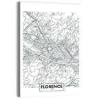 Florence Street Grid Map Wall Art