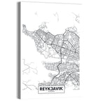 Reykjavik Aerial Map with Runway Wall Art