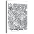 Kuala Lumpur Street Grid Map Wall Art