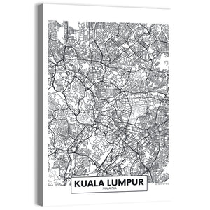 Kuala Lumpur City Map Wall Art