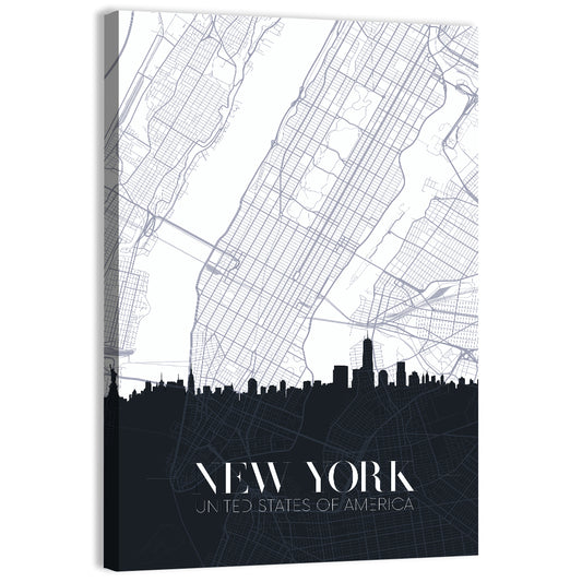 New York City Map Wall Art