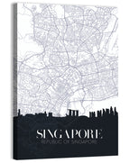 Singapore City Map Silhouette Wall Art