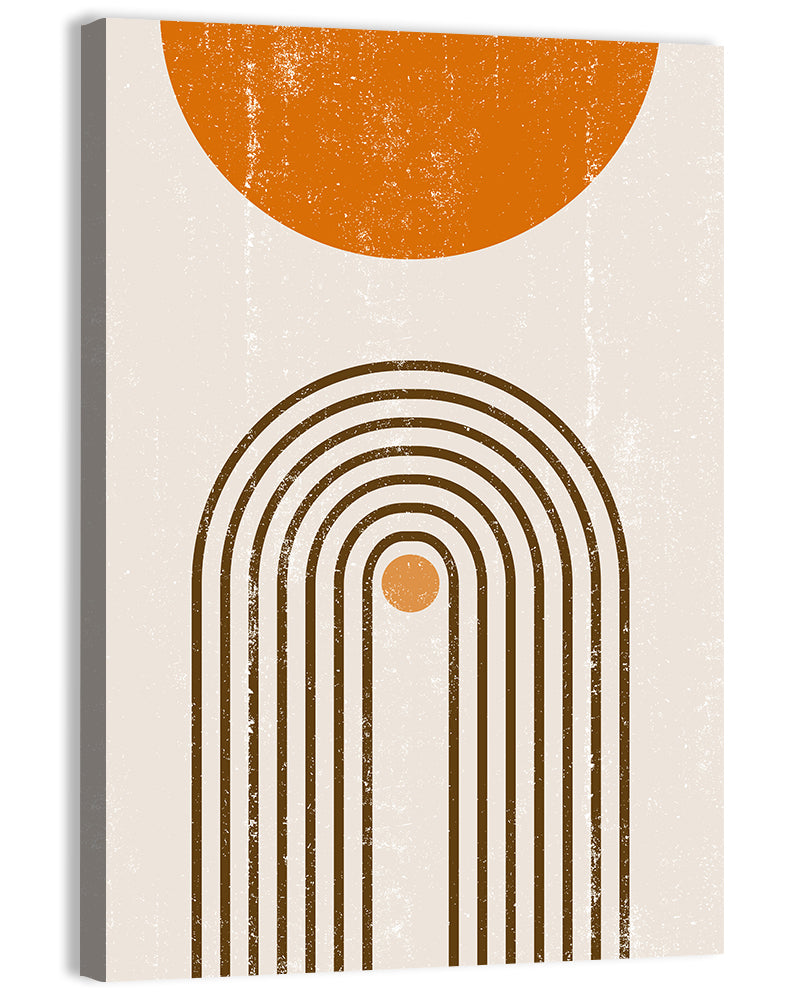 Burning Sun Concentric Arches Wall Art, canvas print, portrait