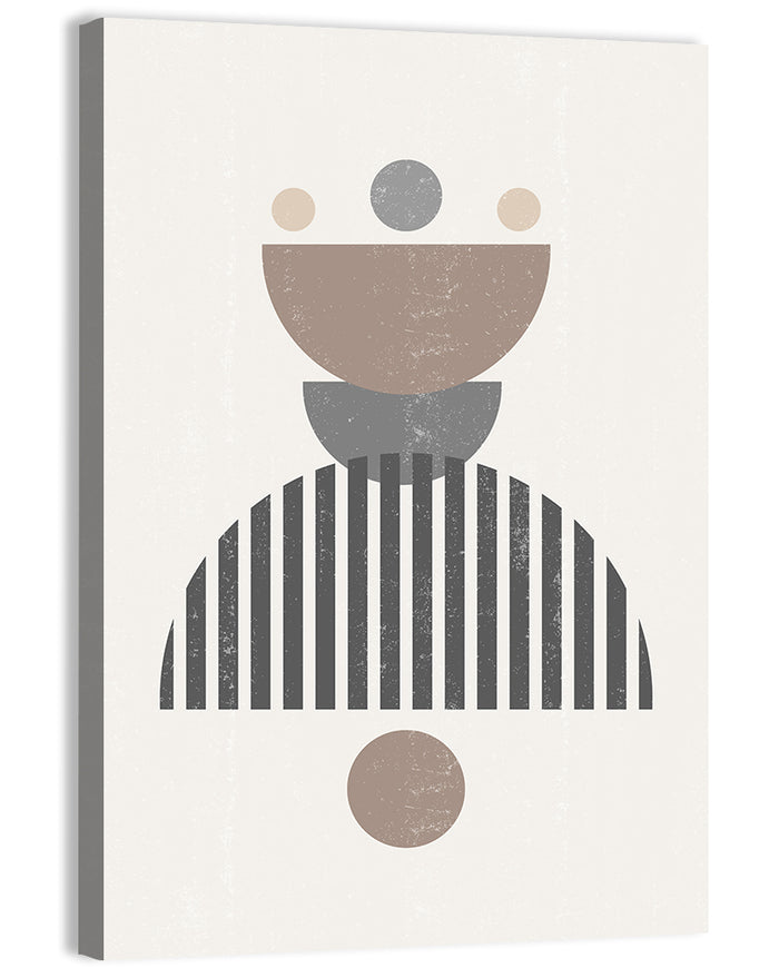 Stacked Sun and Moon Minimalist Wall Art as a canvas print
