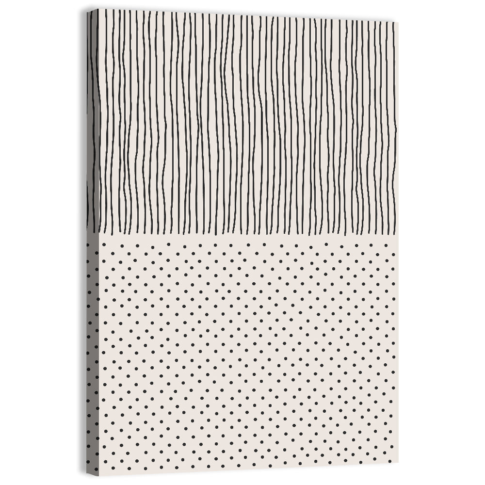 Minimalist Lines and Dots Wall Art, canvas print, portrait
