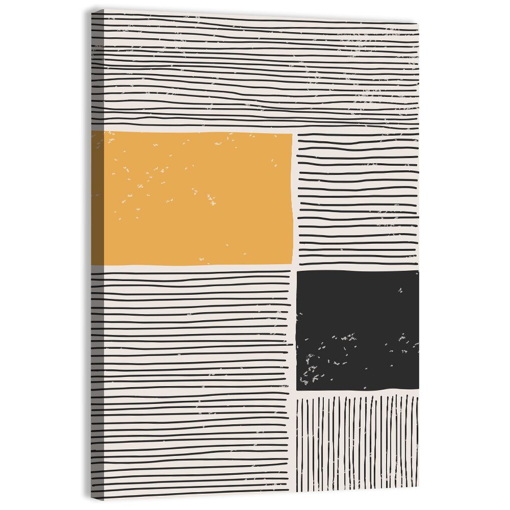 Beige and Yellow Grid Study Wall Art