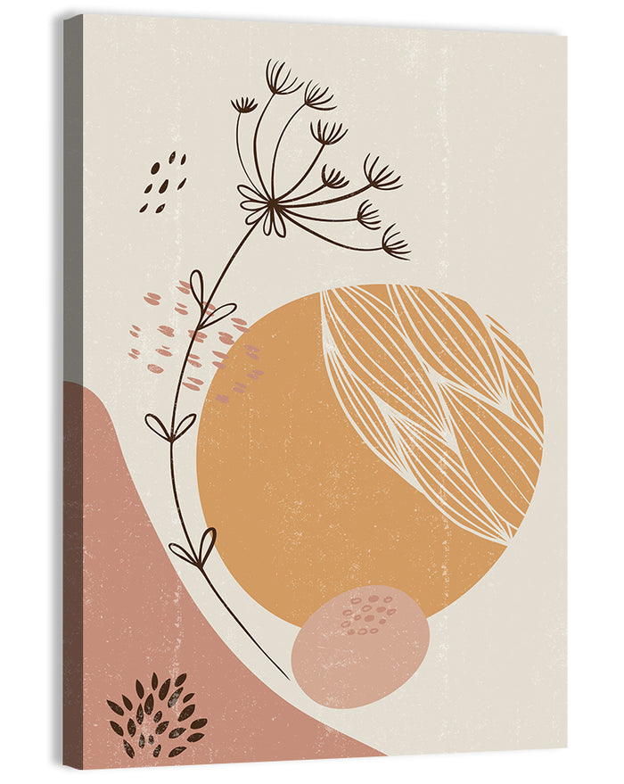 Terracotta Wildflower Abstract Wall Art as a canvas print