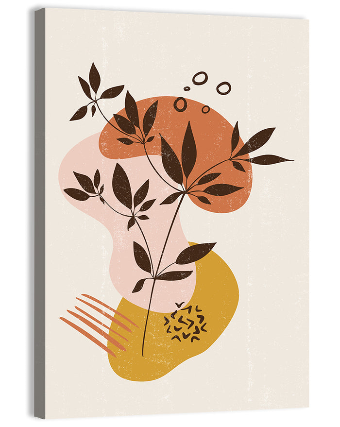 Mid-century Botanical Minimalist Wall Art as a canvas print