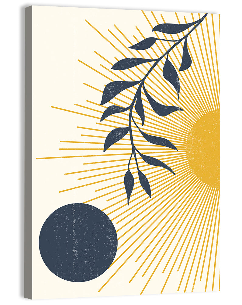 Textured Sun and Moon Abstract Wall Art
