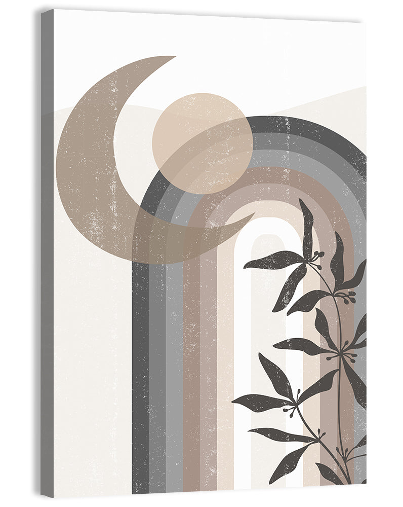 Crescent Moon Rainbow Abstract Wall Art, canvas print, portrait