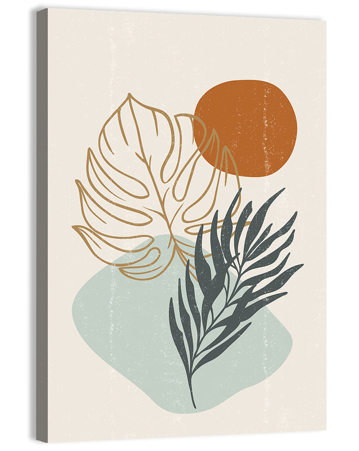 Shadowed Leaves Wall Art as a canvas print