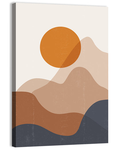 Sunset and Mountains Minimalist Wall Art