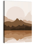 Layered Mountain Lake Sunset Wall Art