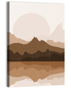 Layered Mountain Lake Sunset Wall Art