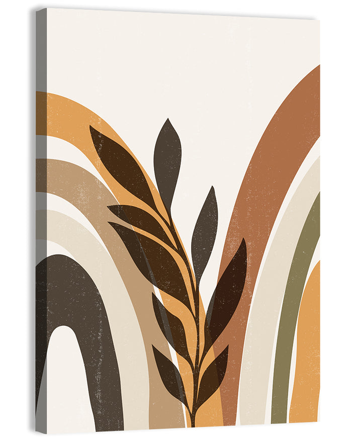 Tropical Boho Leaf Arches Wall Art as a canvas print