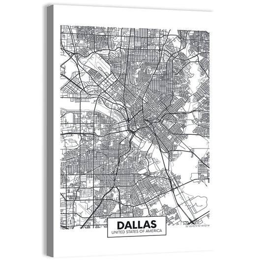 Dallas City Map Wall Art