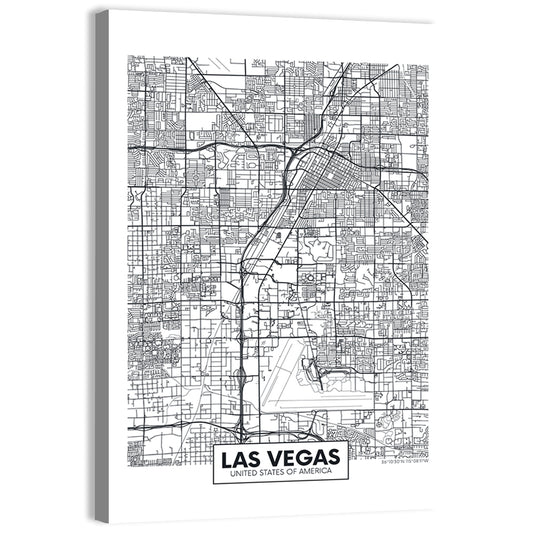 Las Vegas City Map Wall Art