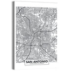 San Antonio Minimalist City Map Wall Art