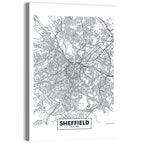 Sheffield Street Grid Map Wall Art