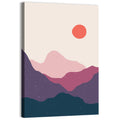 Stippled Sun Over Layered Mountains Wall Art