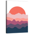 Layered Sunset Mountain Silhouettes Wall Art
