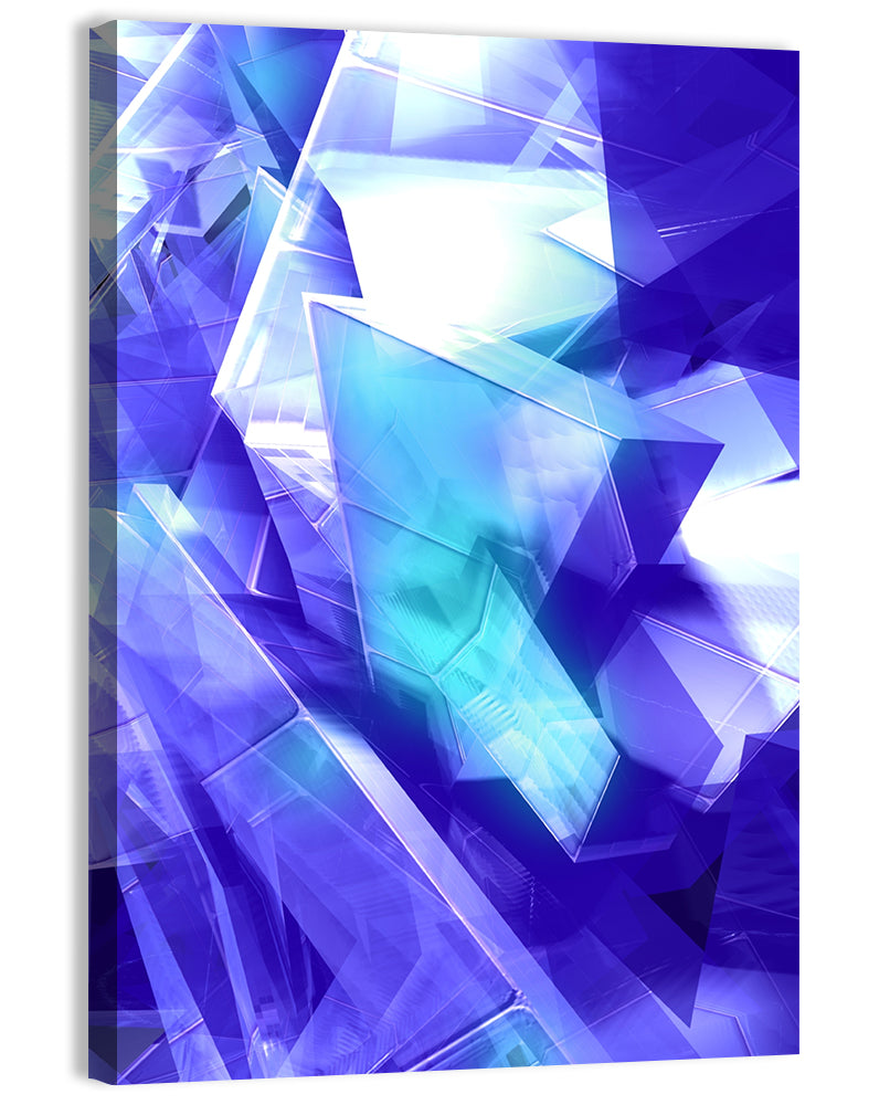 Icy Geometric Shards Wall Art, canvas print, portrait