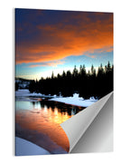 Golden Sunset Over Snowy River Wall Art
