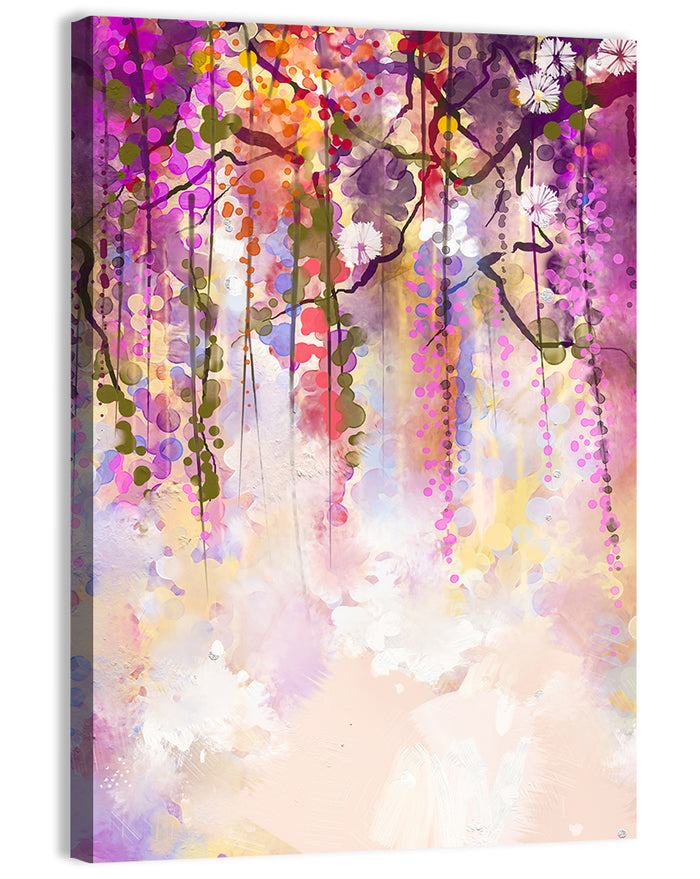 Wisteria Floral Abstraction Wall Art as a canvas print