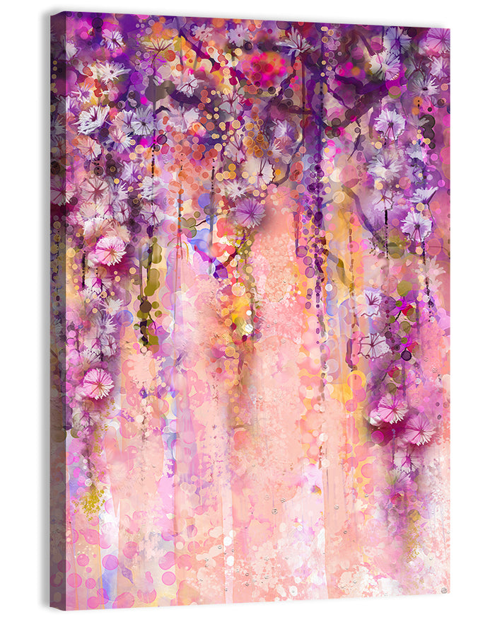 Cascading Wisteria Vines Wall Art as a canvas print