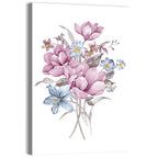 Pink Watercolor Bouquet Illustration Wall Art