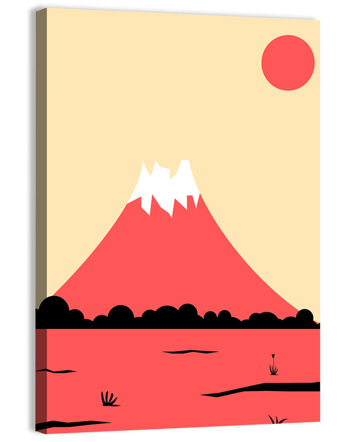 Minimalist Pink Mountain Peak Wall Art as a canvas print