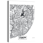 Lisbon Schematic Map Wall Art