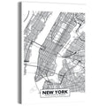 Manhattan Map, Black and White Wall Art