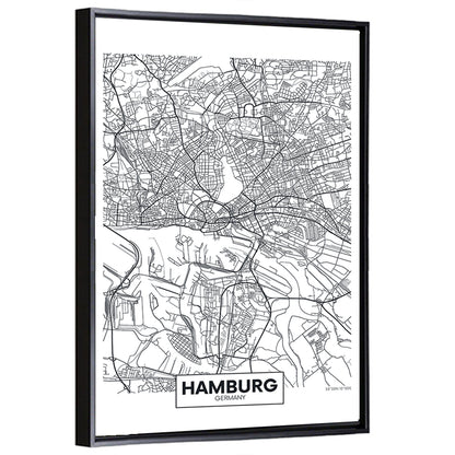 Hamburg City Map Wall Art