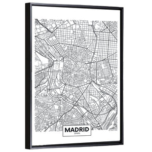 Madrid City Map Wall Art