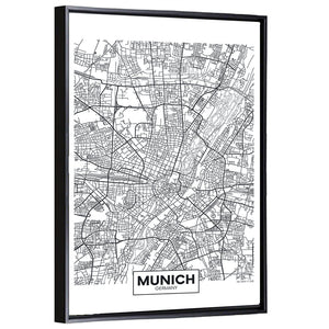 Munich City Map Wall Art