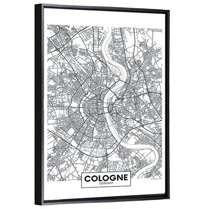 Cologne City Map Wall Art