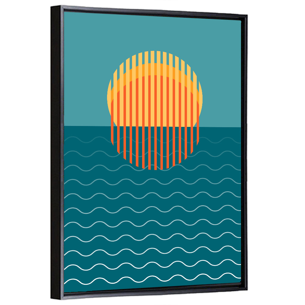 Geometric Ocean Sunset Wall Art