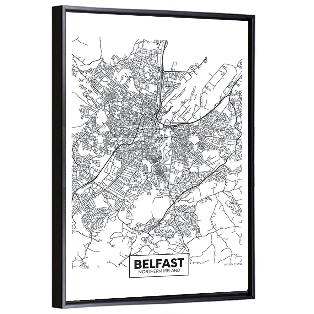Belfast City Map Wall Art