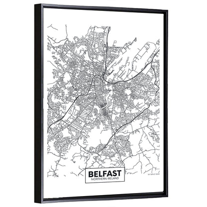 Belfast City Map Wall Art