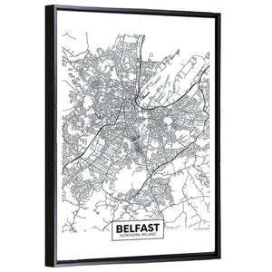 Belfast City Map Wall Art