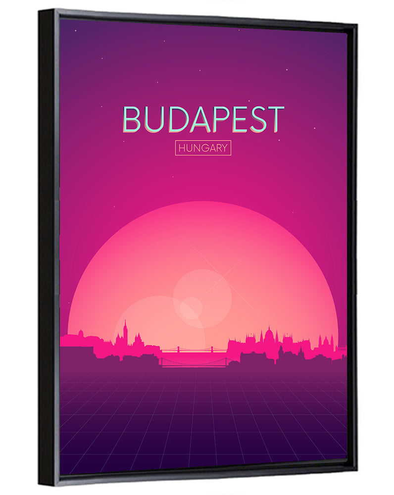 Budapest Sunset Skyline Wall Art