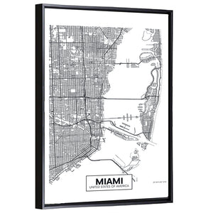 Miami City Map Wall Art