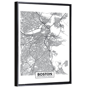 Boston City Map Wall Art