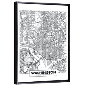 Washington City Map Wall Art