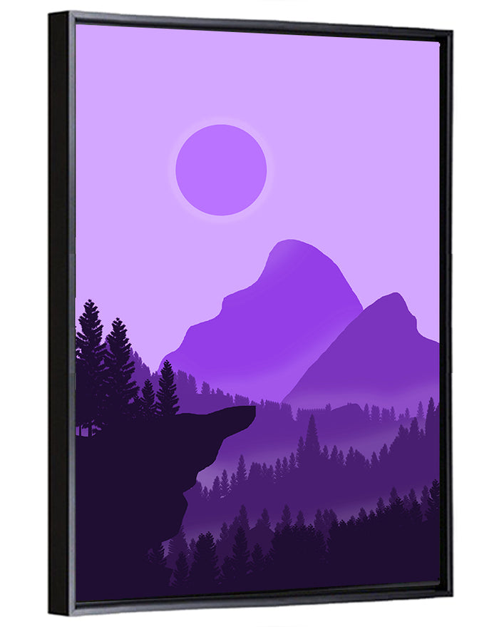 Purple Mountain Dusk Wall Art as a framed canvas