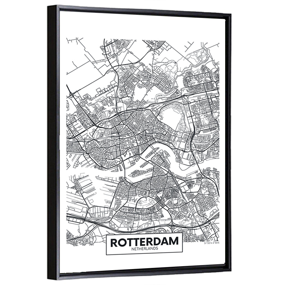 Rotterdam City Map Wall Art